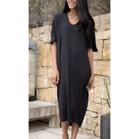 Barefoot Dreams Luxe Milk jersey kaftan black - Picture 12 of 16